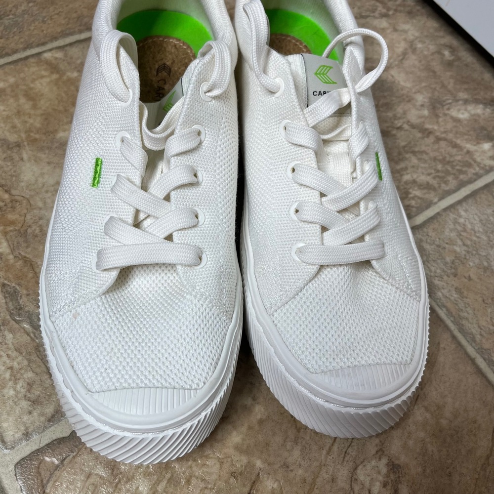 Cariuma IBI Low Off White Bamboo Knit Sneakers Women 8.5 Men 7 - Picture 3 of 10